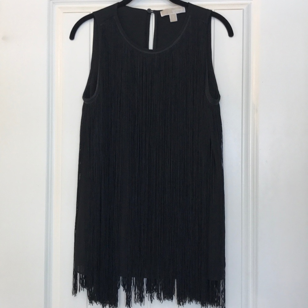 Michael Kors Black Fringe Tank
